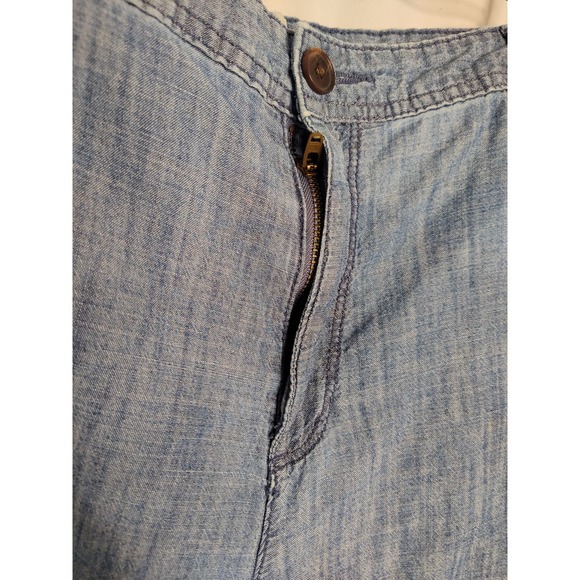 A New Day Medium Wash Chambray Jean Shorts Flat Front Chino Size 14 - Picture 4 of 7